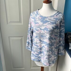 Tribal Women's Blue and Pink Camouflage Sweatshirt